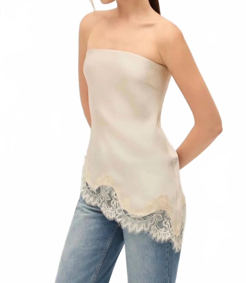 NEW ELODIE lacey top in cream